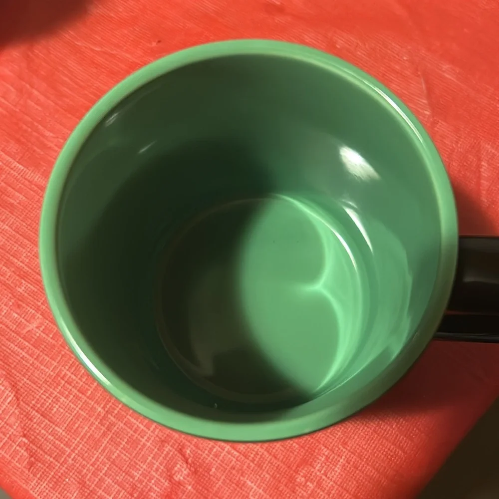 Black Ceramic Mug with Green Interior